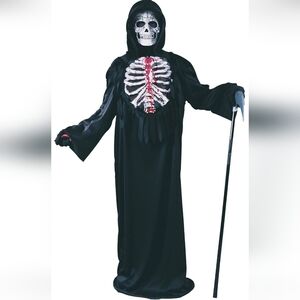 Boys Bleeding Skeleton Costume with Hooded Robe - Size 10-12 NWT
